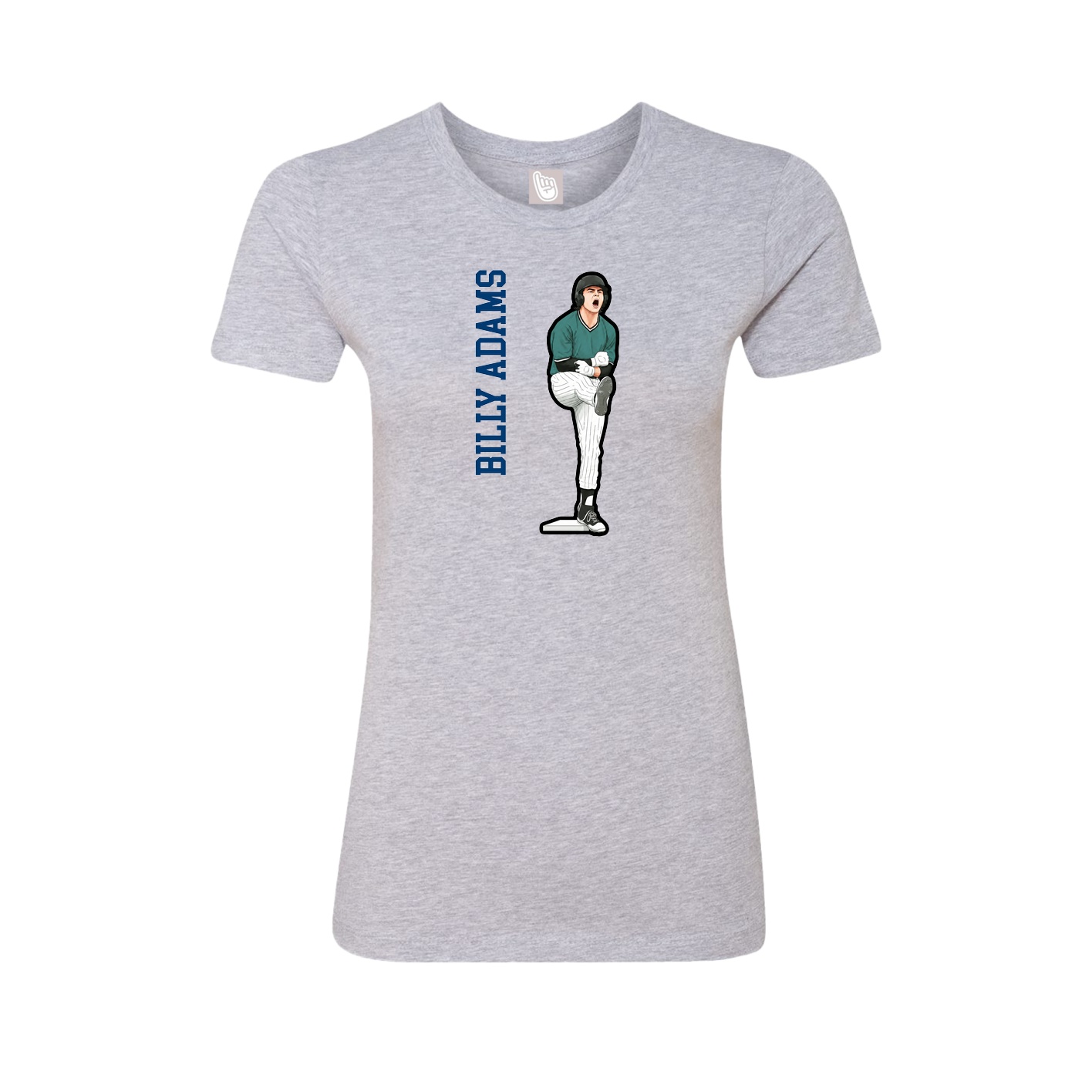 Fitted Women's Tee — Name Vertical in Grey