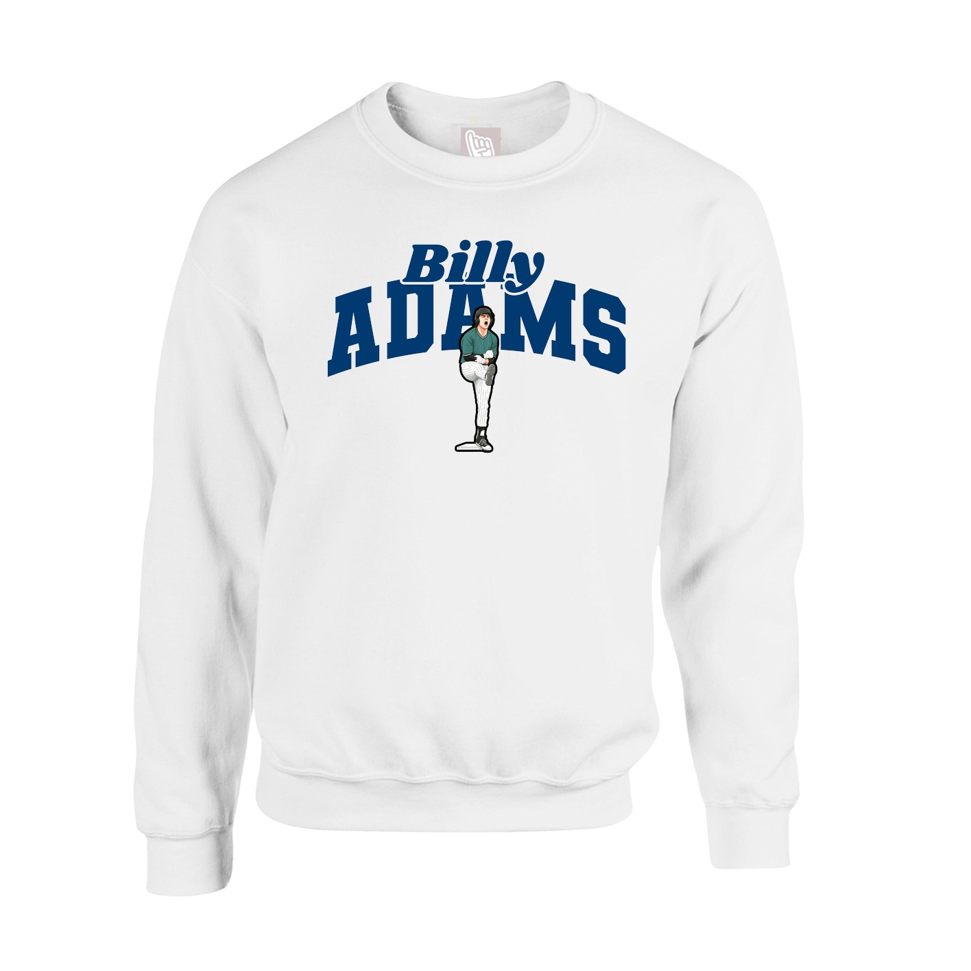 Fleece Crew — Signature Arch in White