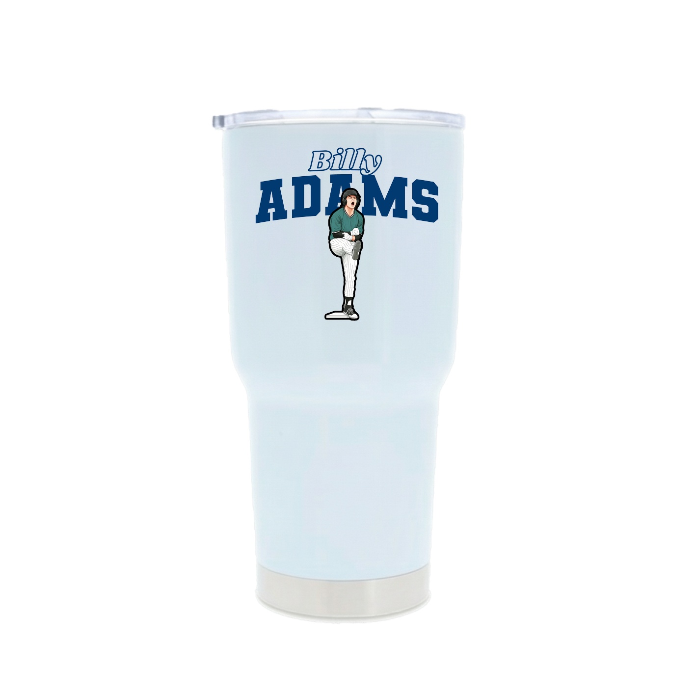 30oz Stainless Steel Tumbler — Name Arch in White
