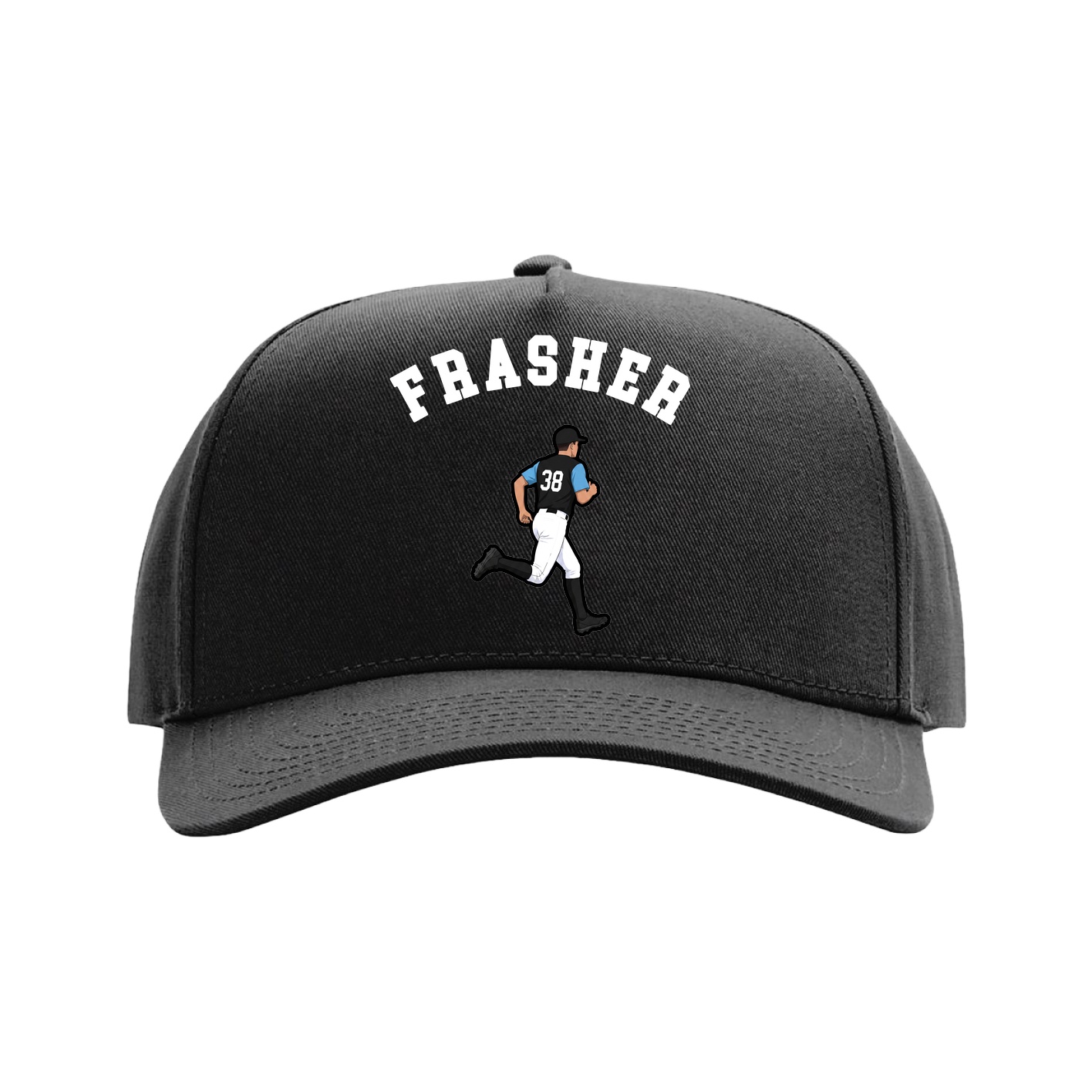 Full Fabric Five-Panel Champ Cap — Shirsey Arch in Black