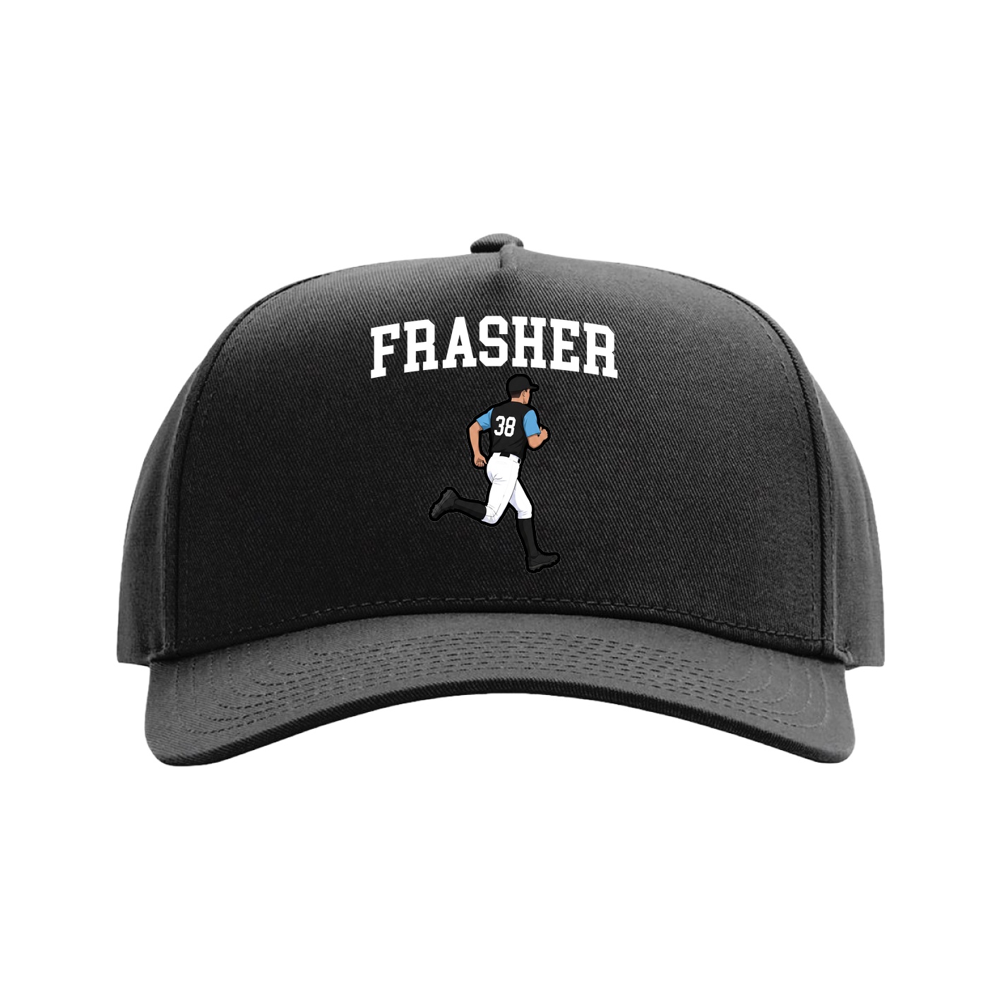 Full Fabric Five-Panel Champ Cap — Shirsey in Black
