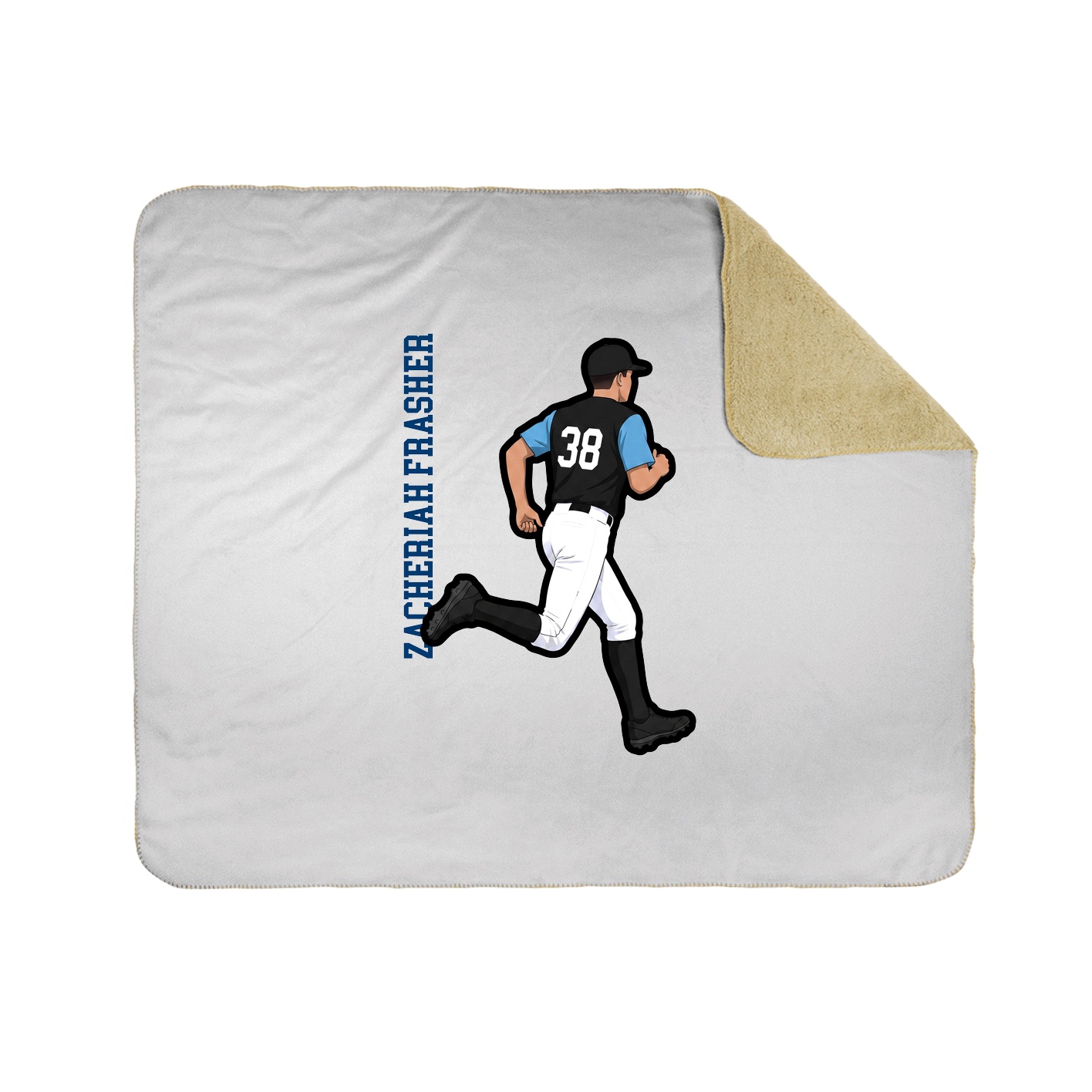 Throw Blanket — Name Vertical in White