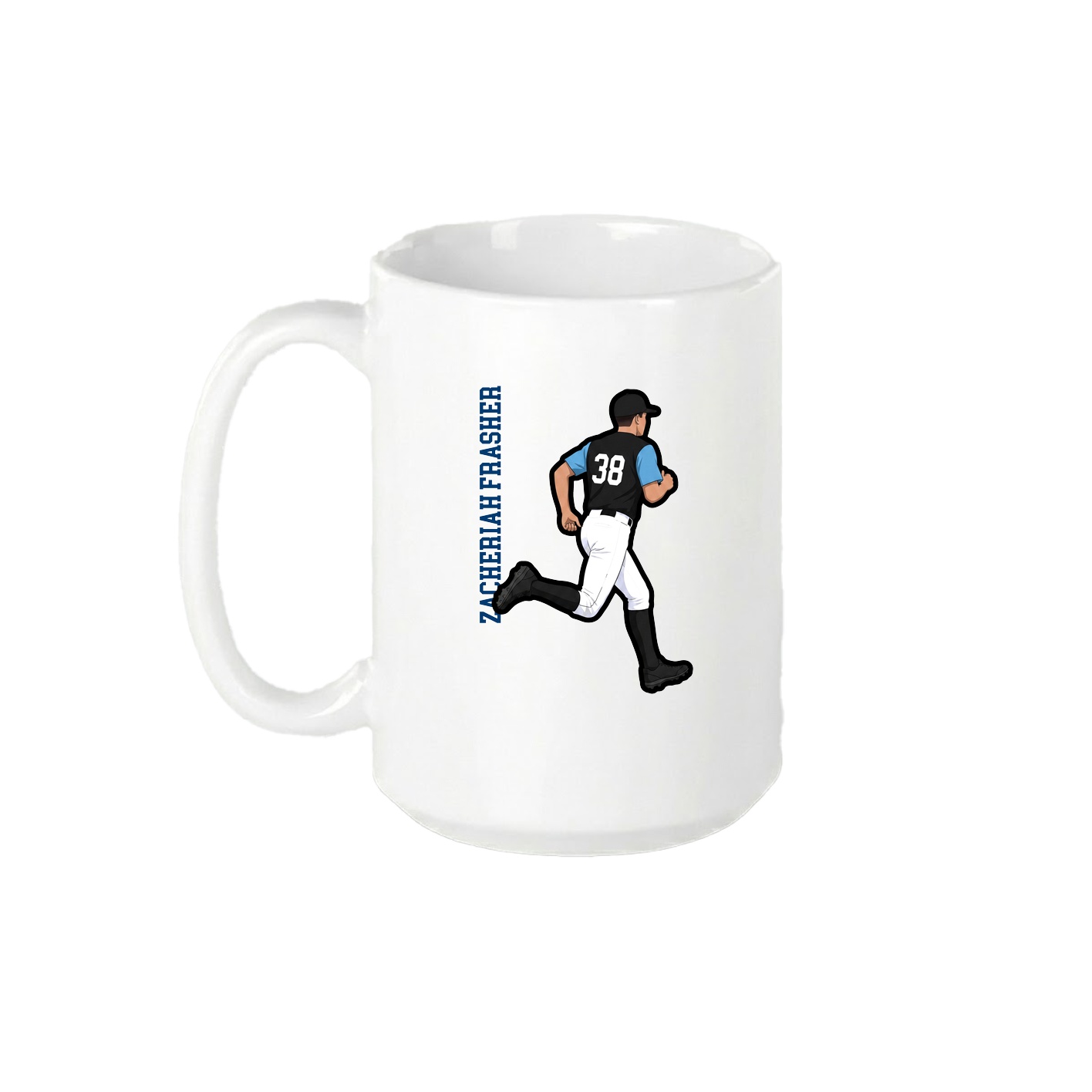 15oz Coffee Mug — Name Vertical in White
