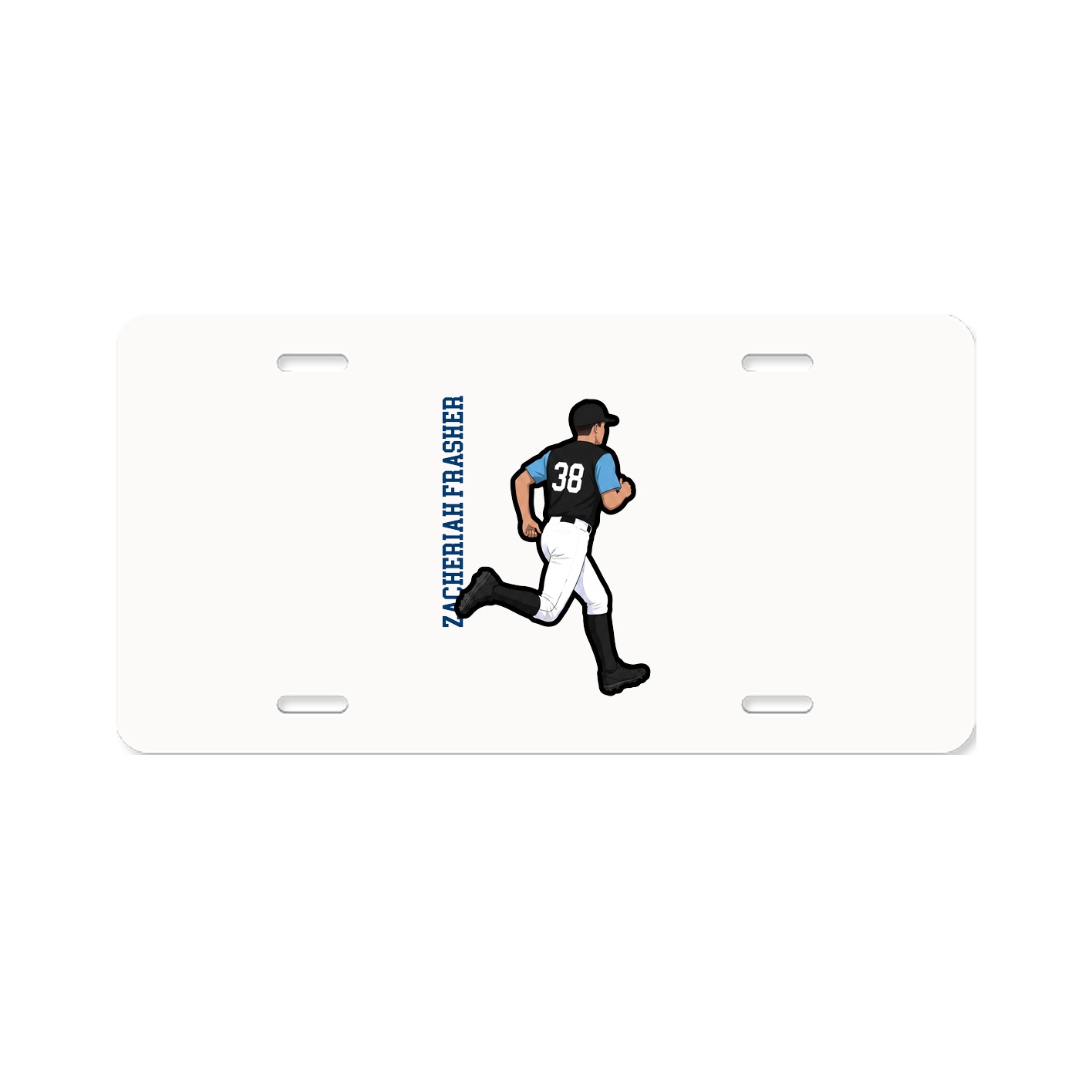 License Plate — Name Vertical in Classic