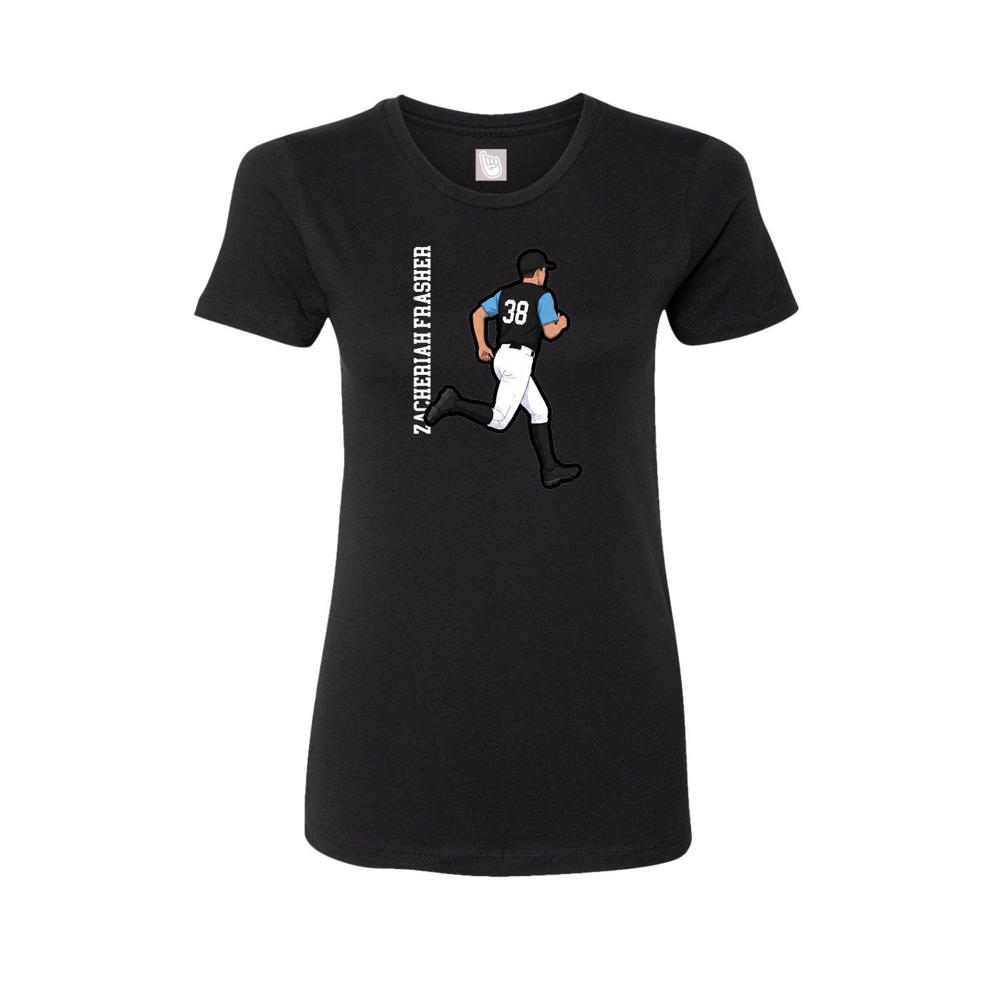 Womens Tee — Name Vertical in Black