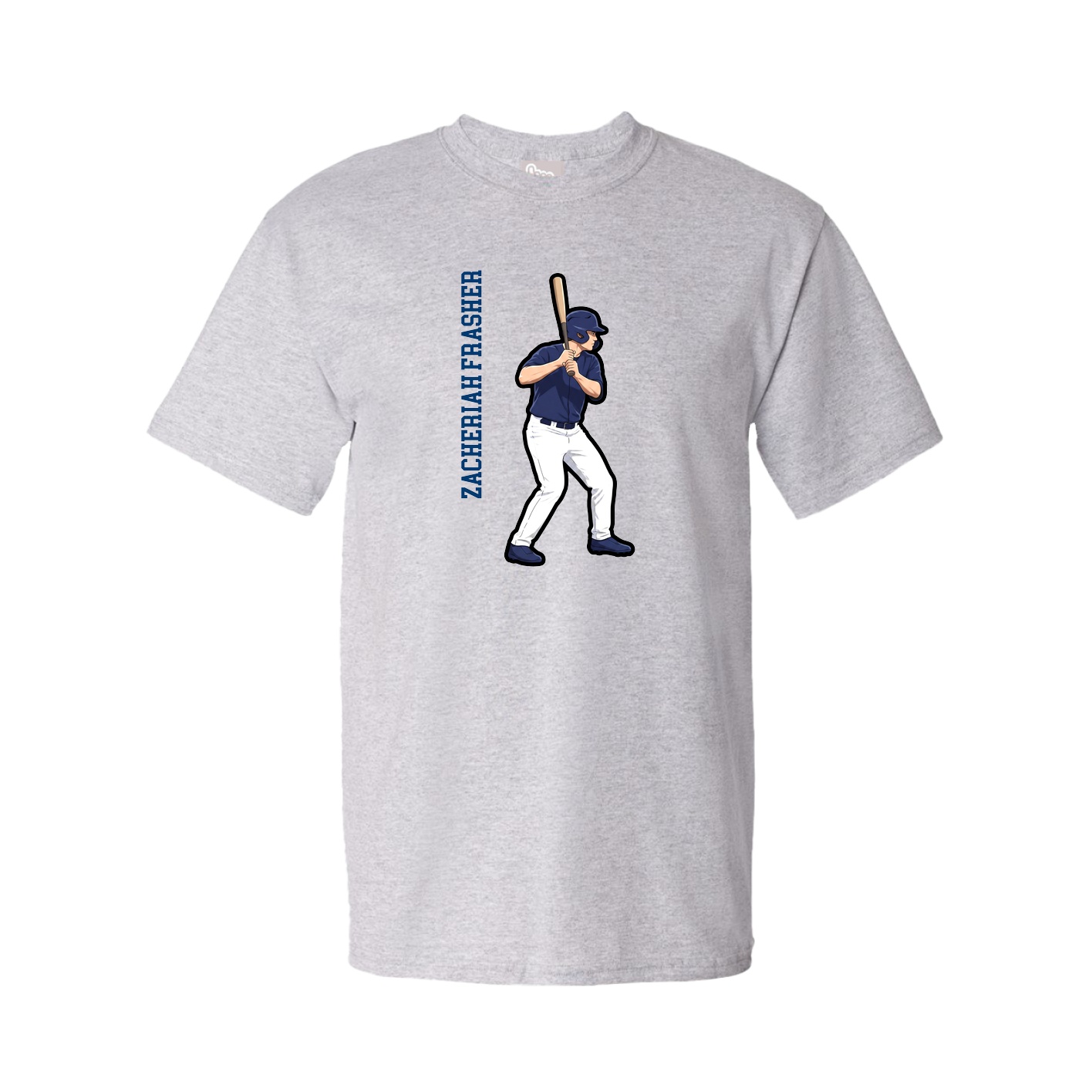 Youth Tee — Name Vertical in Grey