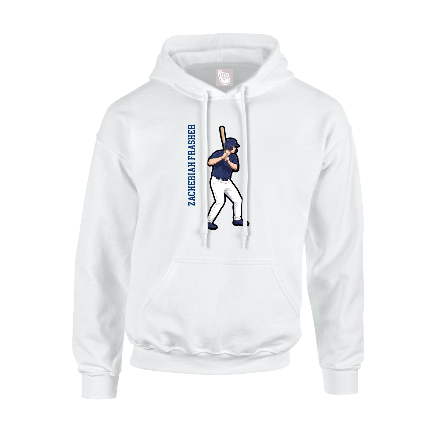 Hoodie — Name Vertical in White