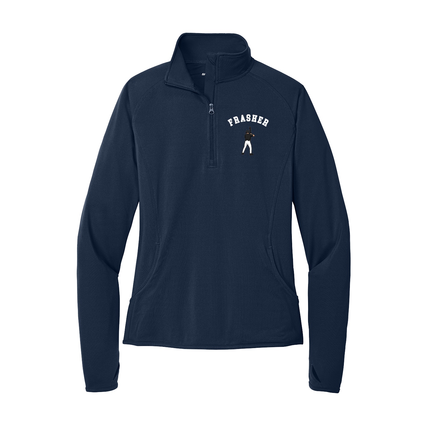Women's Q-Zip Pullover — Shirsey Arch in Navy