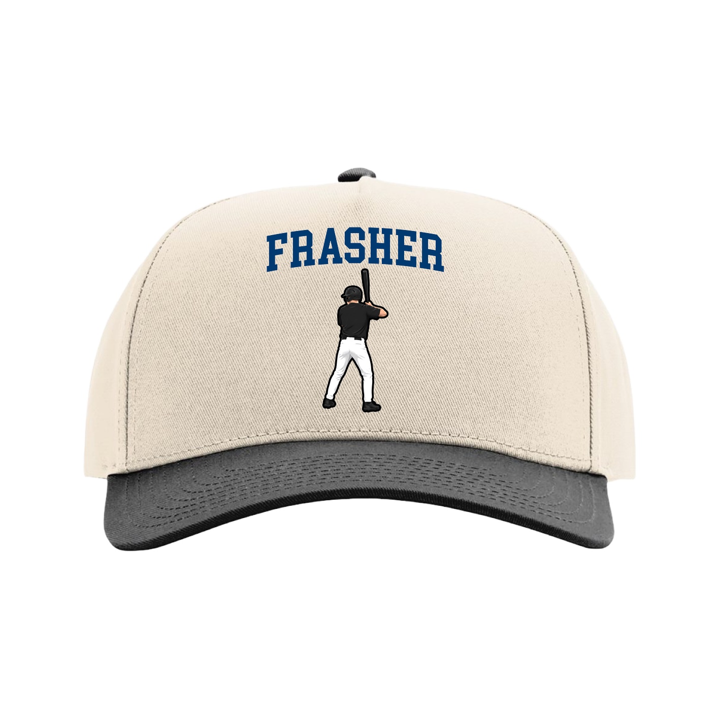 Full Fabric Five-Panel Champ Cap — Shirsey in Cream/Black