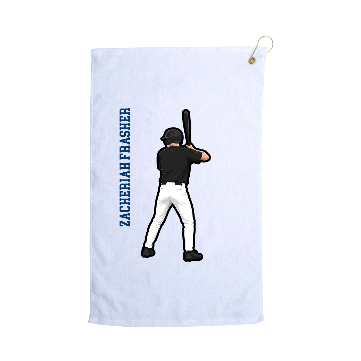 Golf Towel — Name Vertical in White