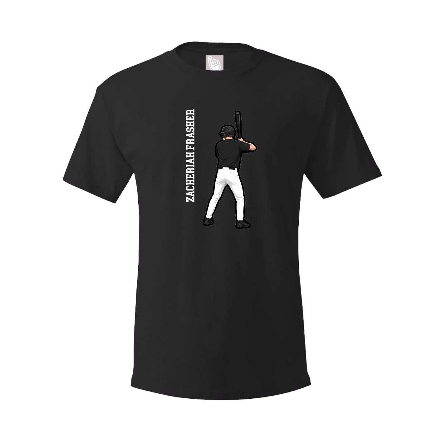 Youth Tee — Name Vertical in Black