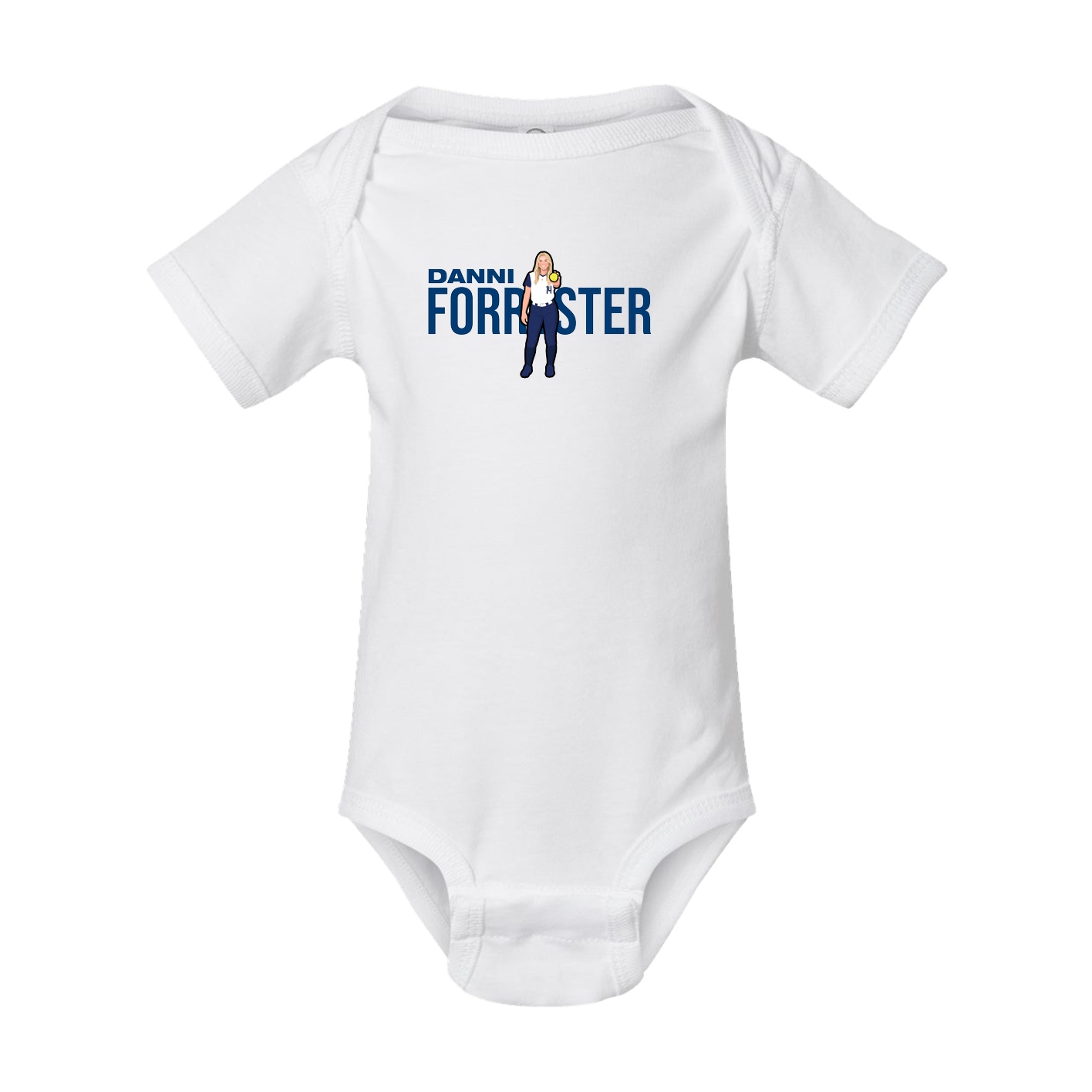 Baby Onesie — Player Name in White