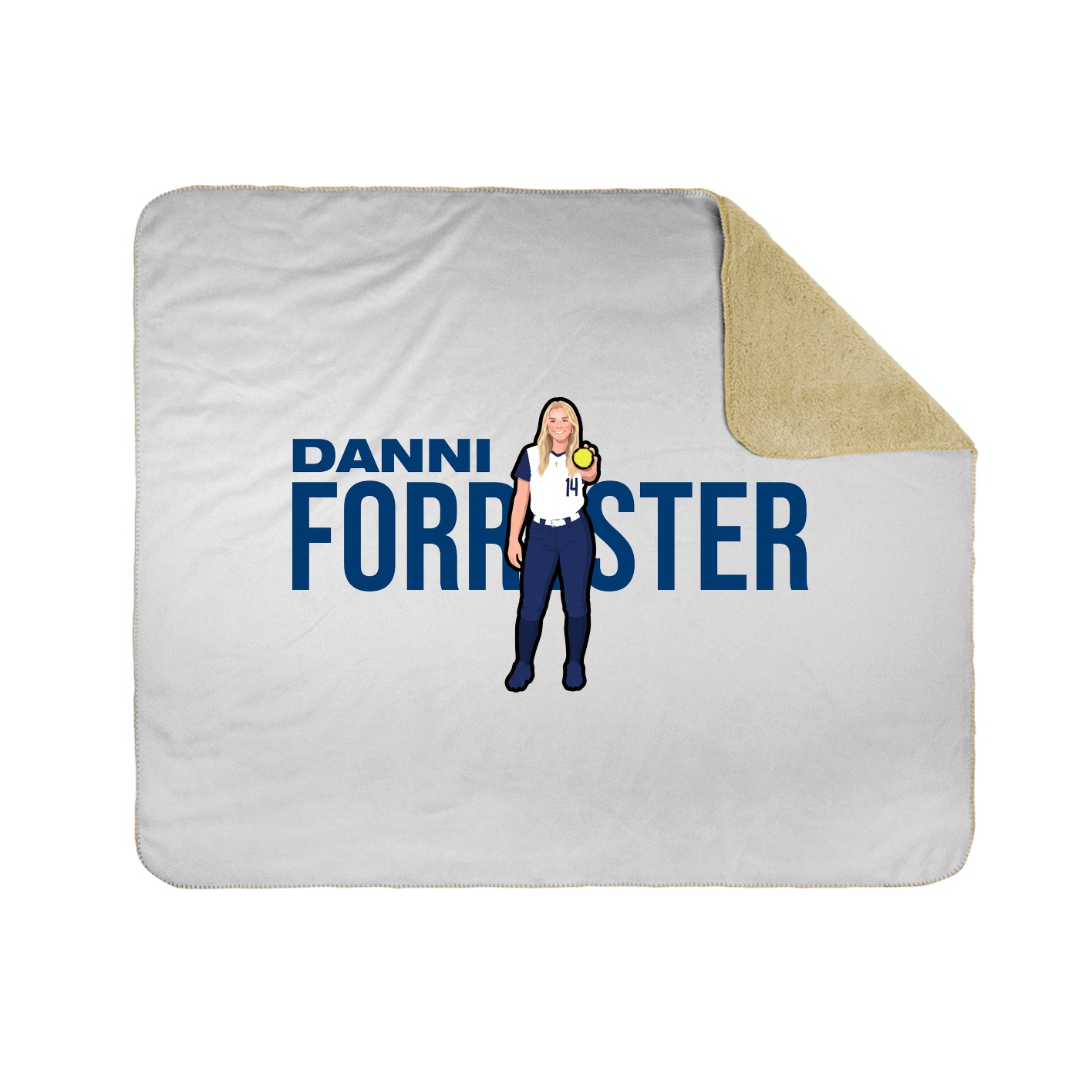 Throw Blanket — Player Name in White