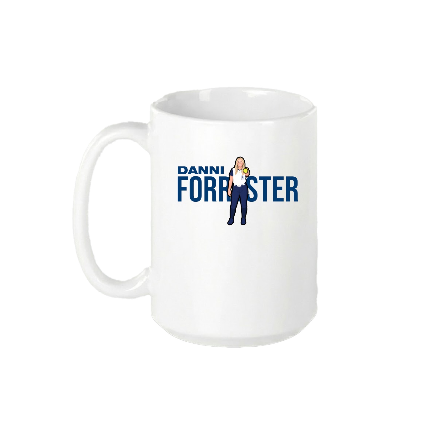 15oz Coffee Mug — Player Name in White