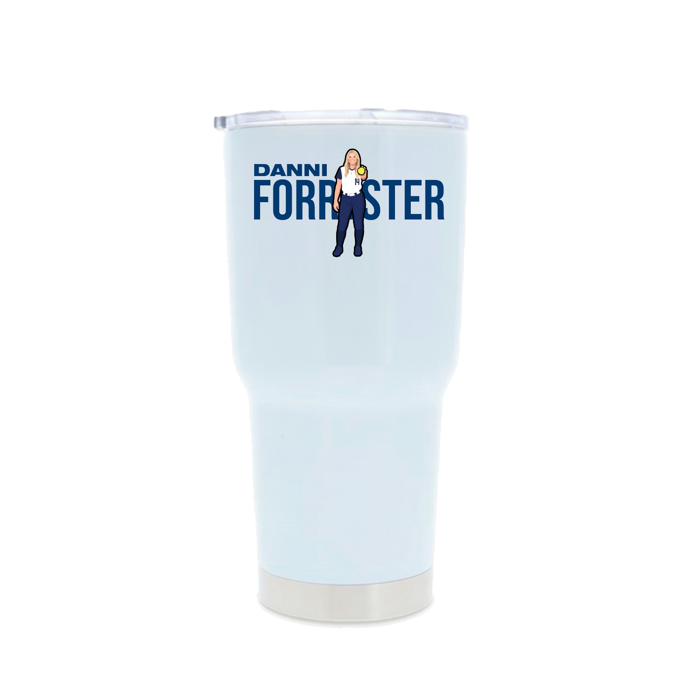 30oz Stainless Steel Tumbler — Player Name in White