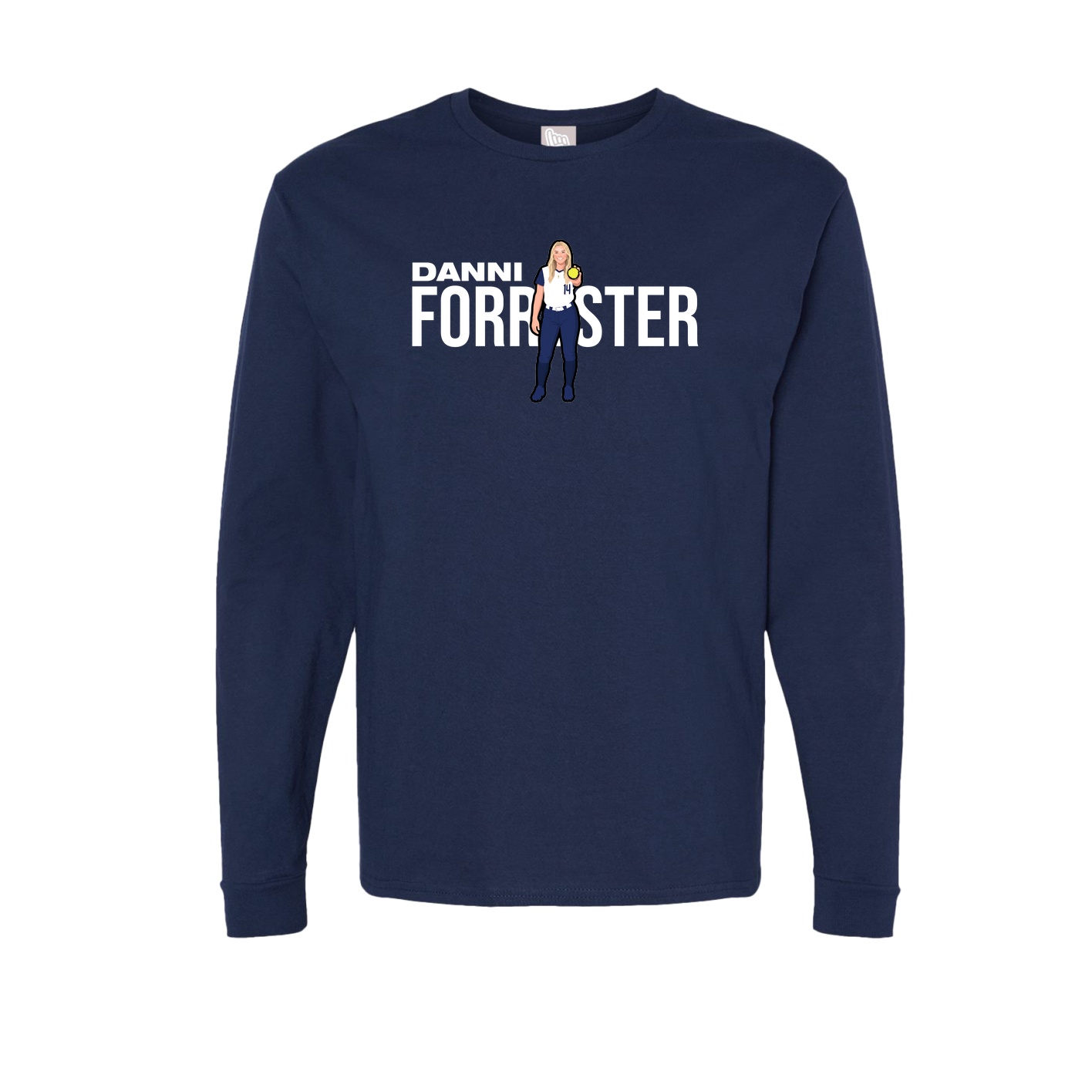 Long Sleeve Tee — Player Name in Navy