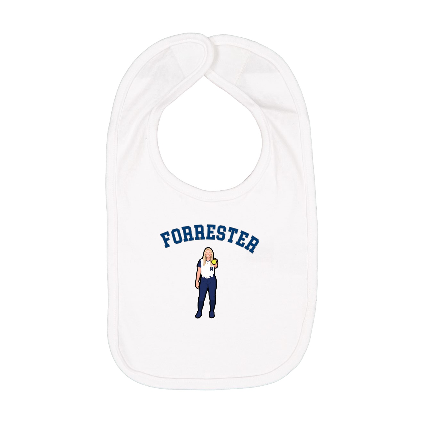 Infant Bib — Shirsey Arch in White