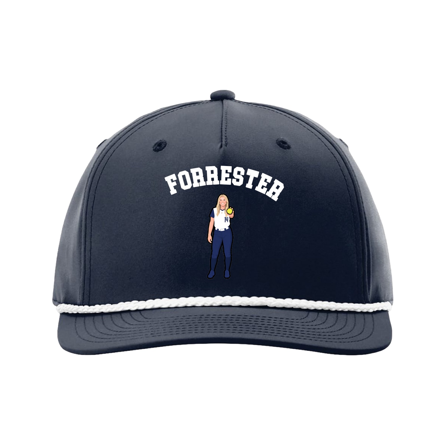 Five-Panel Classic Rope Cap — Shirsey Arch in Navy