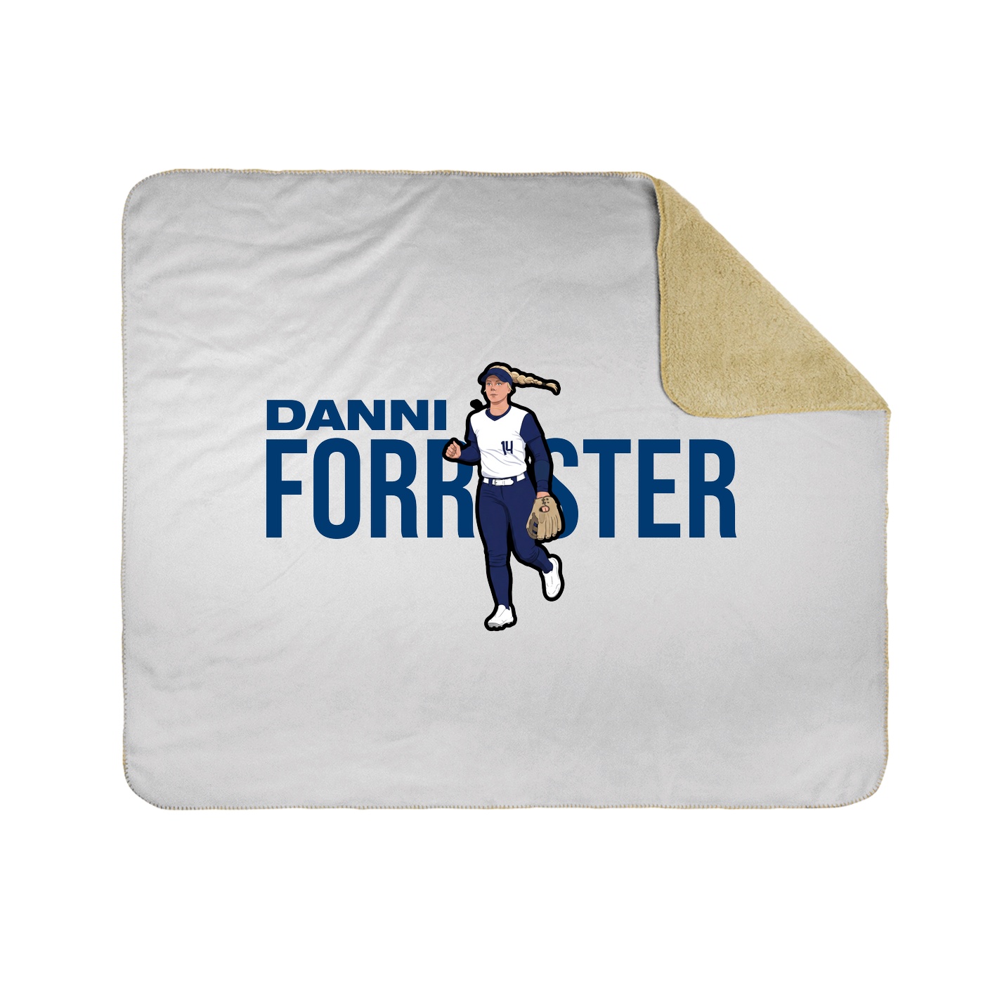 Throw Blanket — Player Name in White