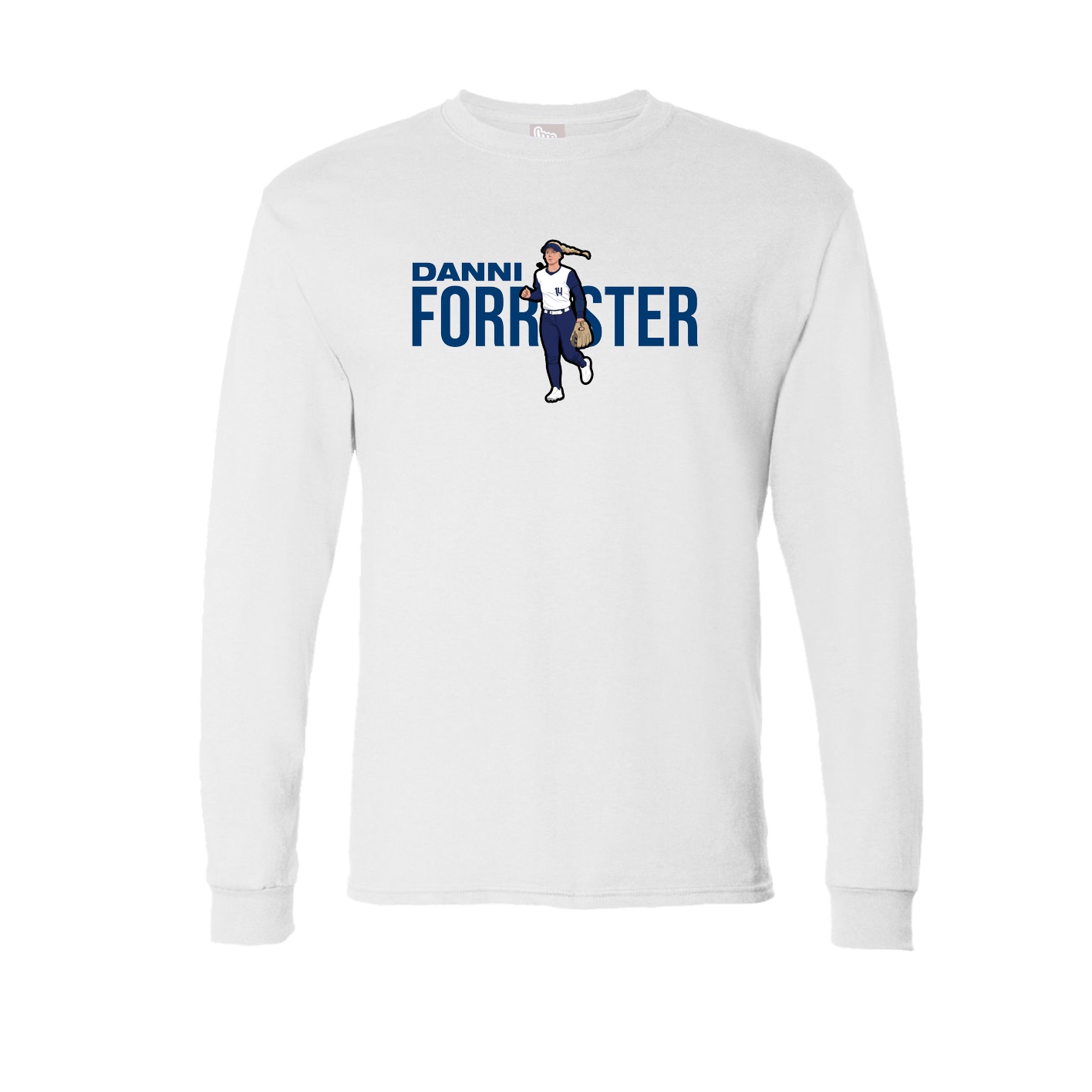 Long Sleeve Tee — Player Name in White