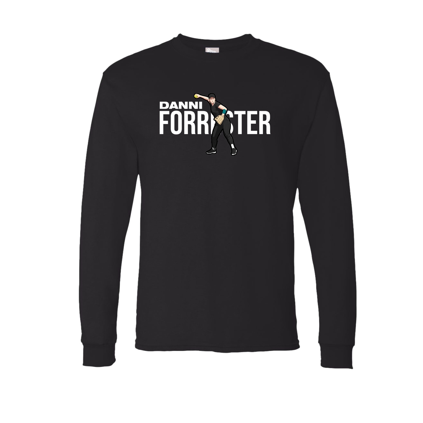 Long Sleeve Tee — Player Name in Black