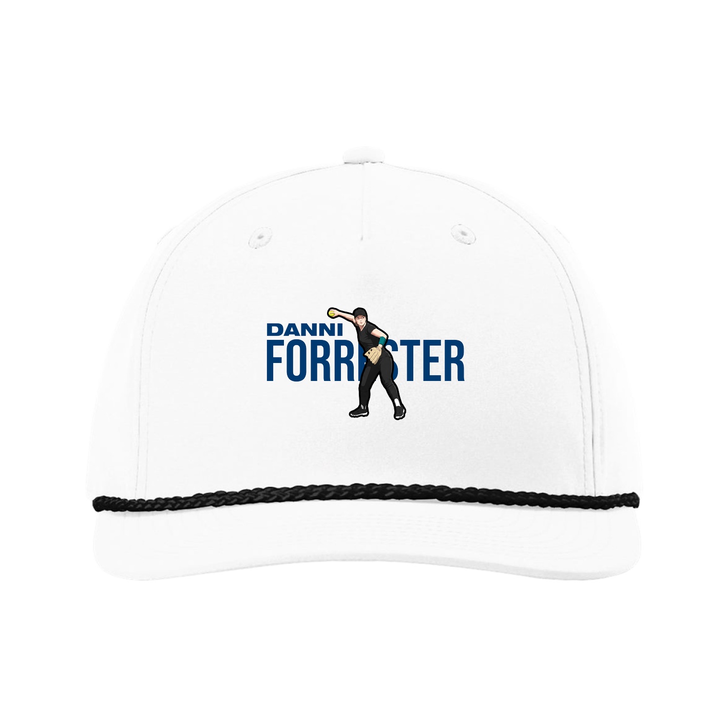 Five-Panel Classic Rope Cap — Player Name in White
