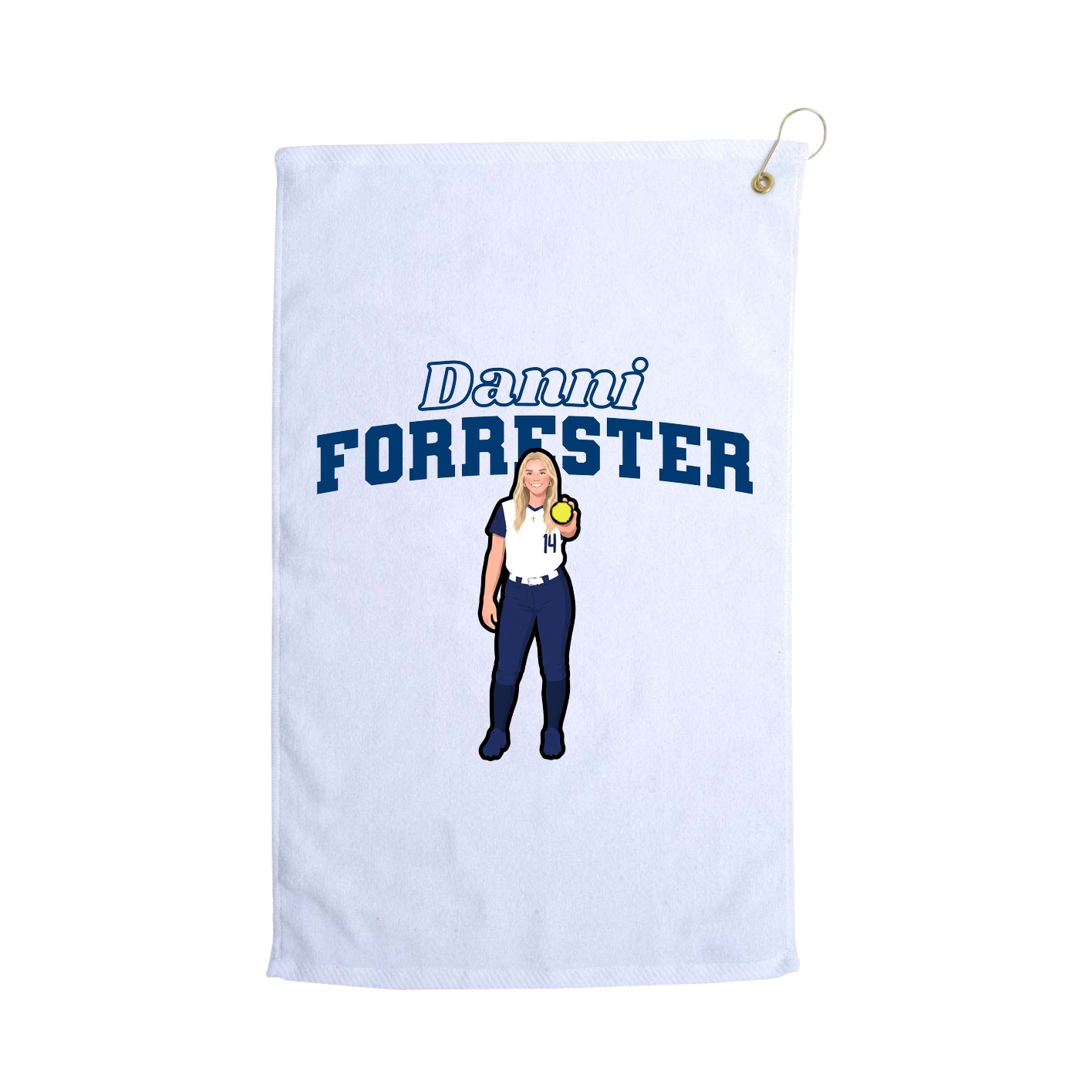 Golf Towel — Name Arch in White