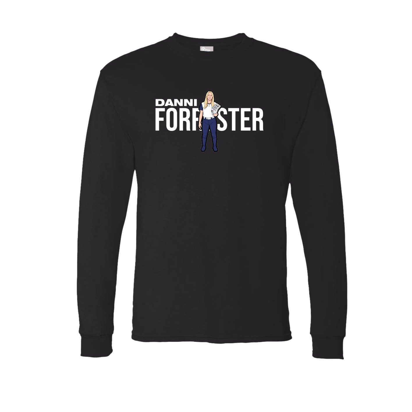 Long Sleeve Tee — Player Name in Black