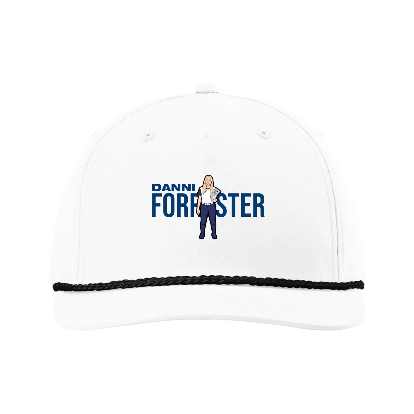 Five-Panel Classic Rope Cap — Player Name in White