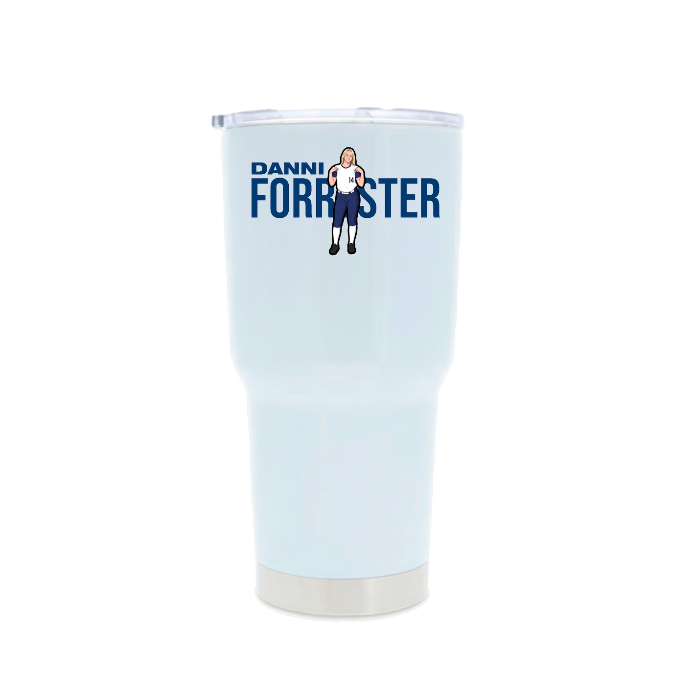 30oz Stainless Steel Tumbler — Player Name in White