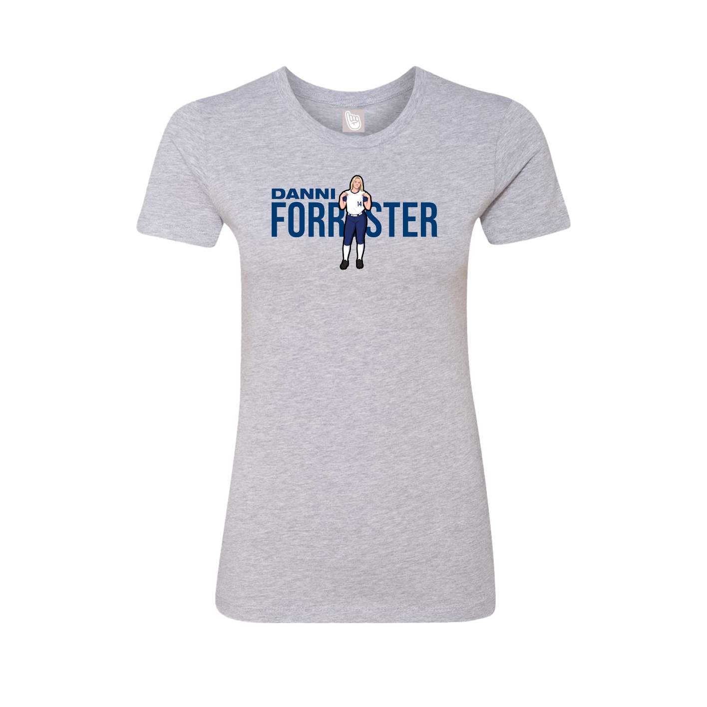 Womens Tee — Player Name in Grey
