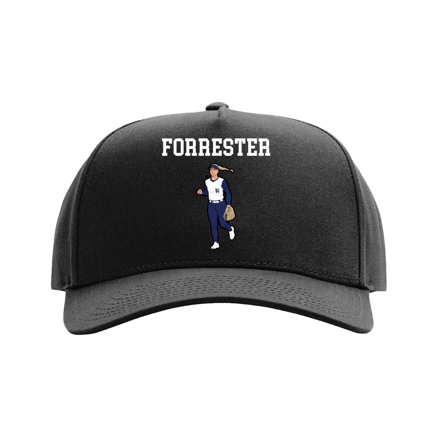 Full Fabric Five-Panel Champ Cap — Shirsey in Black