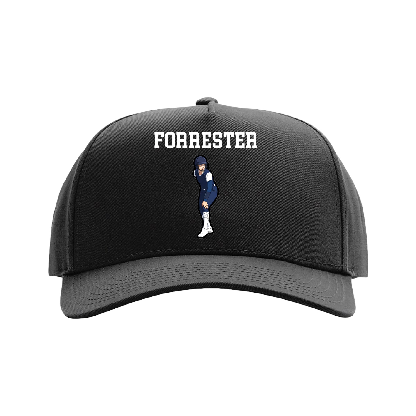 Full Fabric Five-Panel Champ Cap — Shirsey in Black