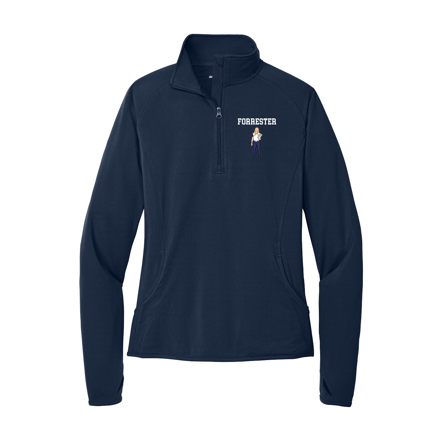 Women's Q-Zip Pullover — Shirsey in Navy
