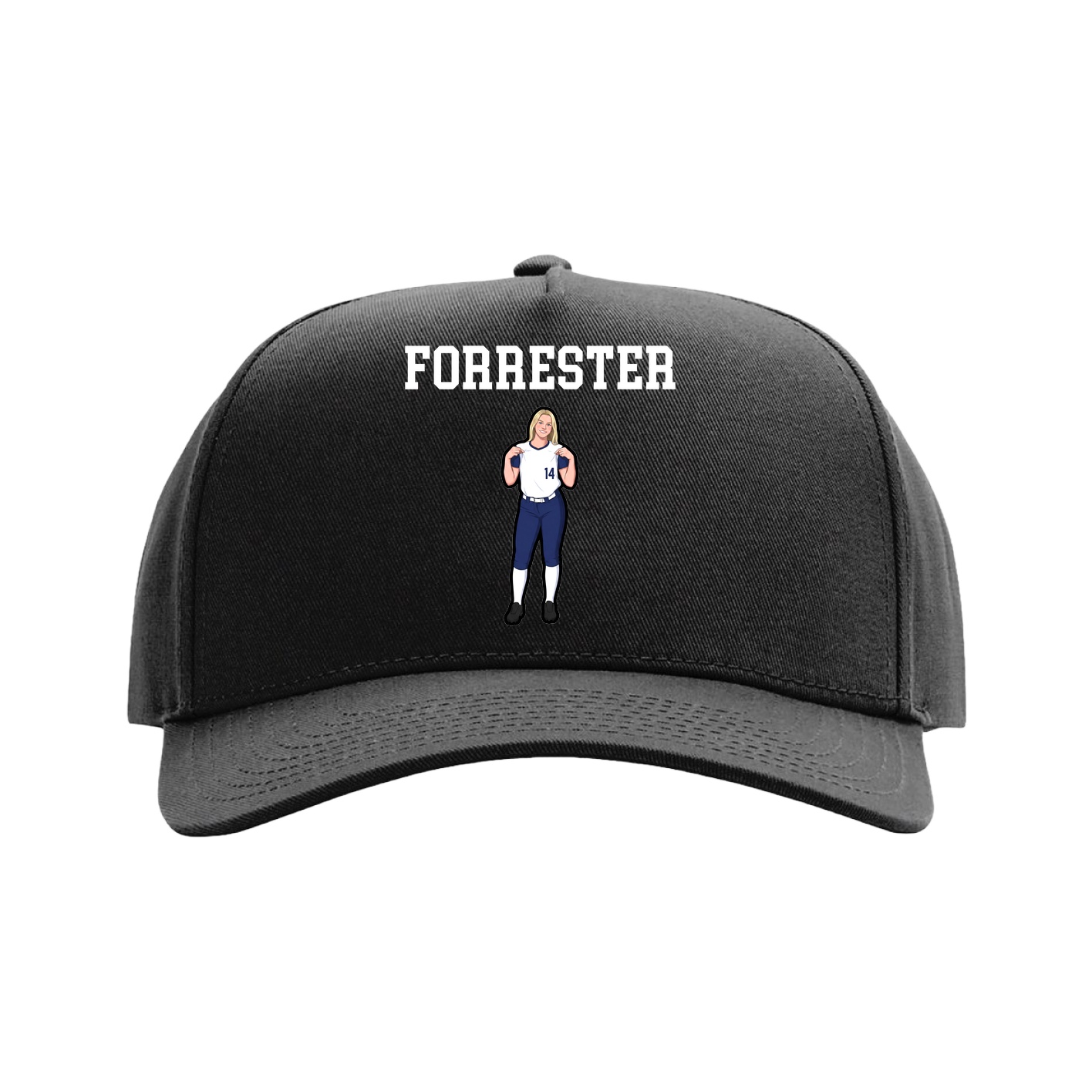 Full Fabric Five-Panel Champ Cap — Shirsey in Black