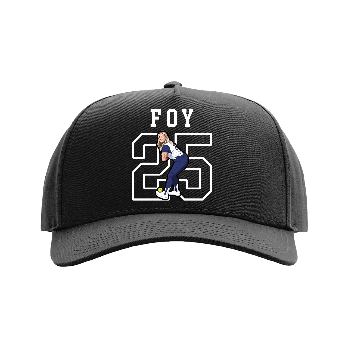Full Fabric Five-Panel Champ Cap — Shirsey in Black