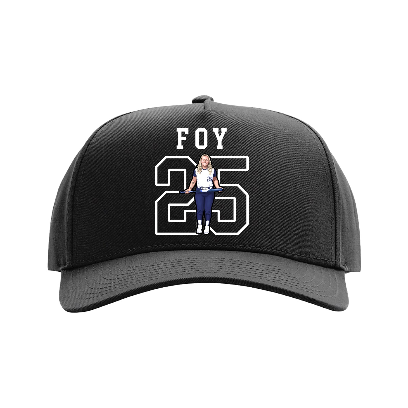 Full Fabric Five-Panel Champ Cap — Shirsey in Black