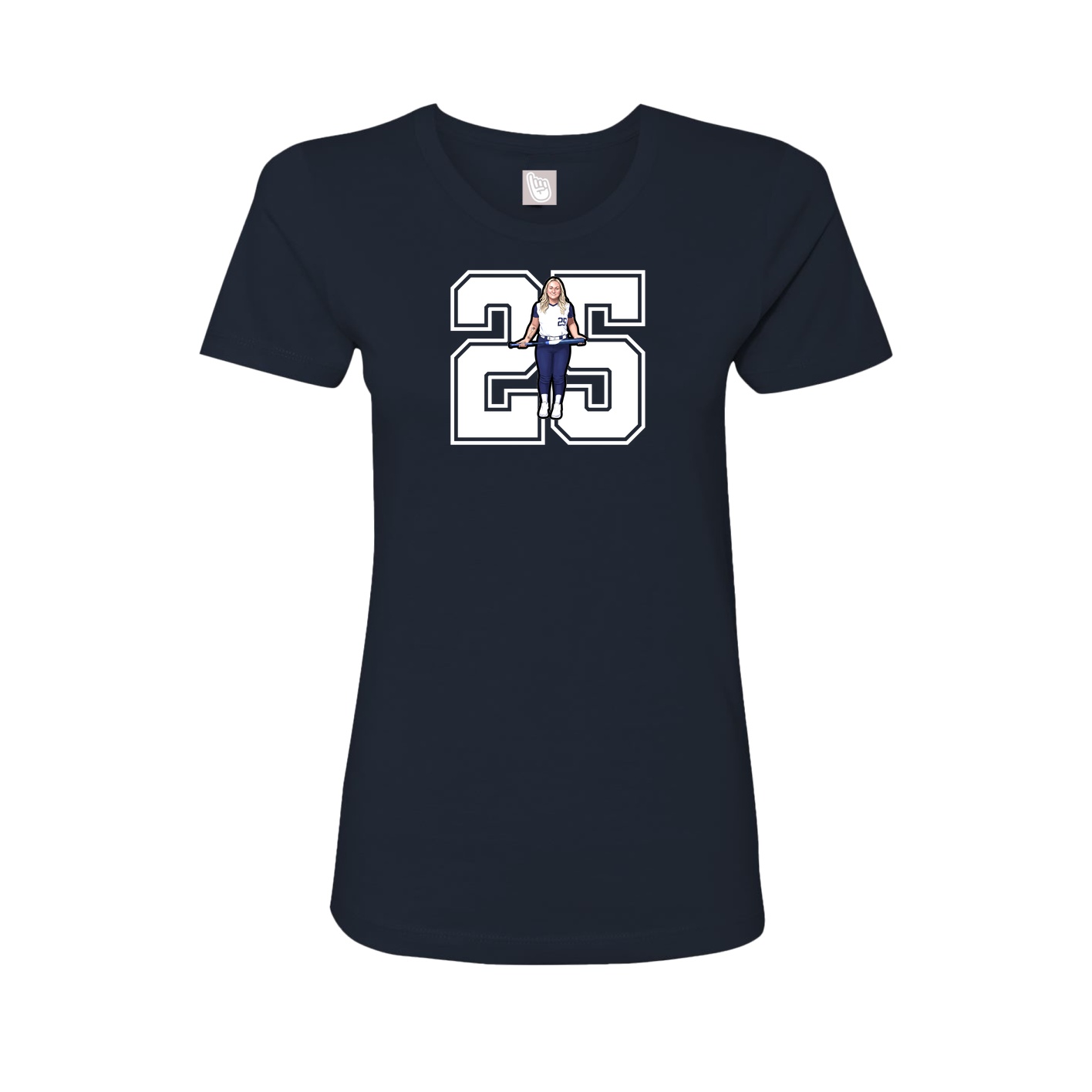 Fitted Women's Tee — Number in Navy