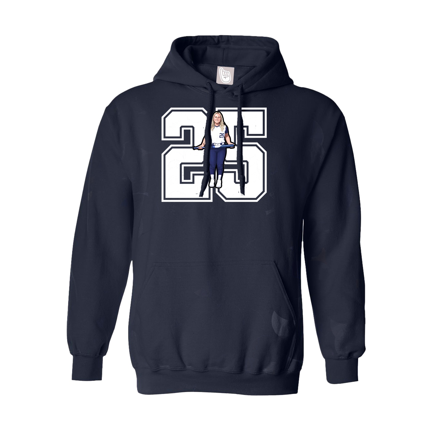 Youth Hoodie — Number in Navy