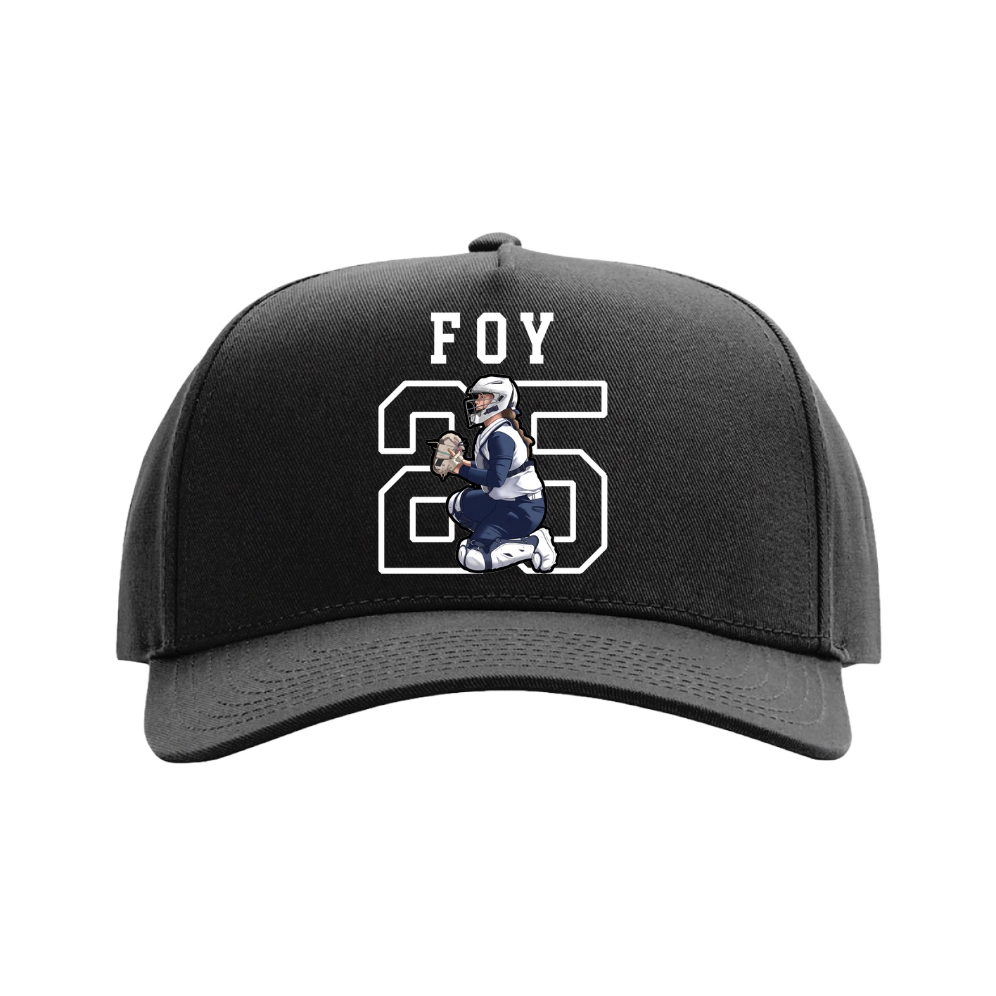 Full Fabric Five-Panel Champ Cap — Shirsey in Black