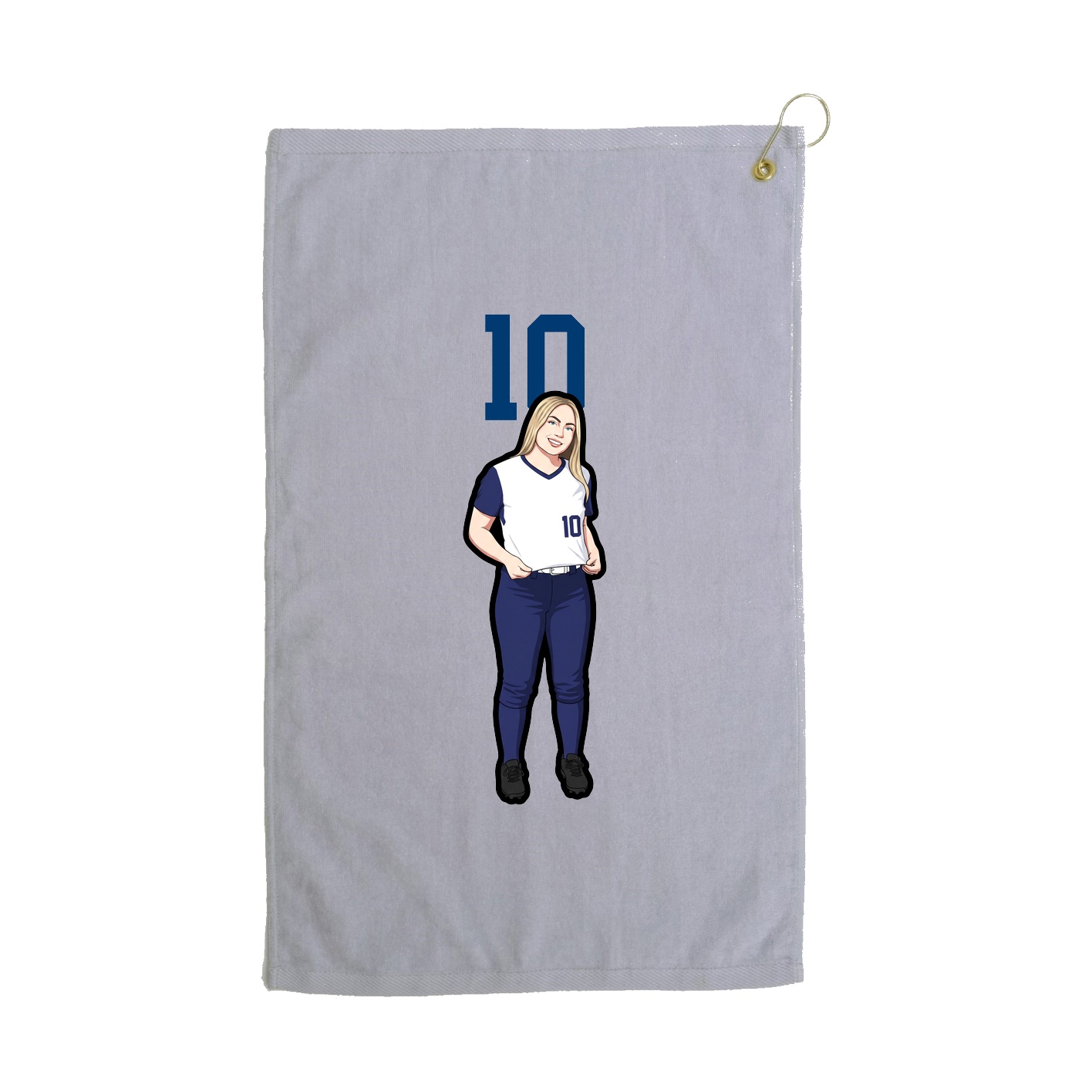 Golf Towel — Number Top in Grey