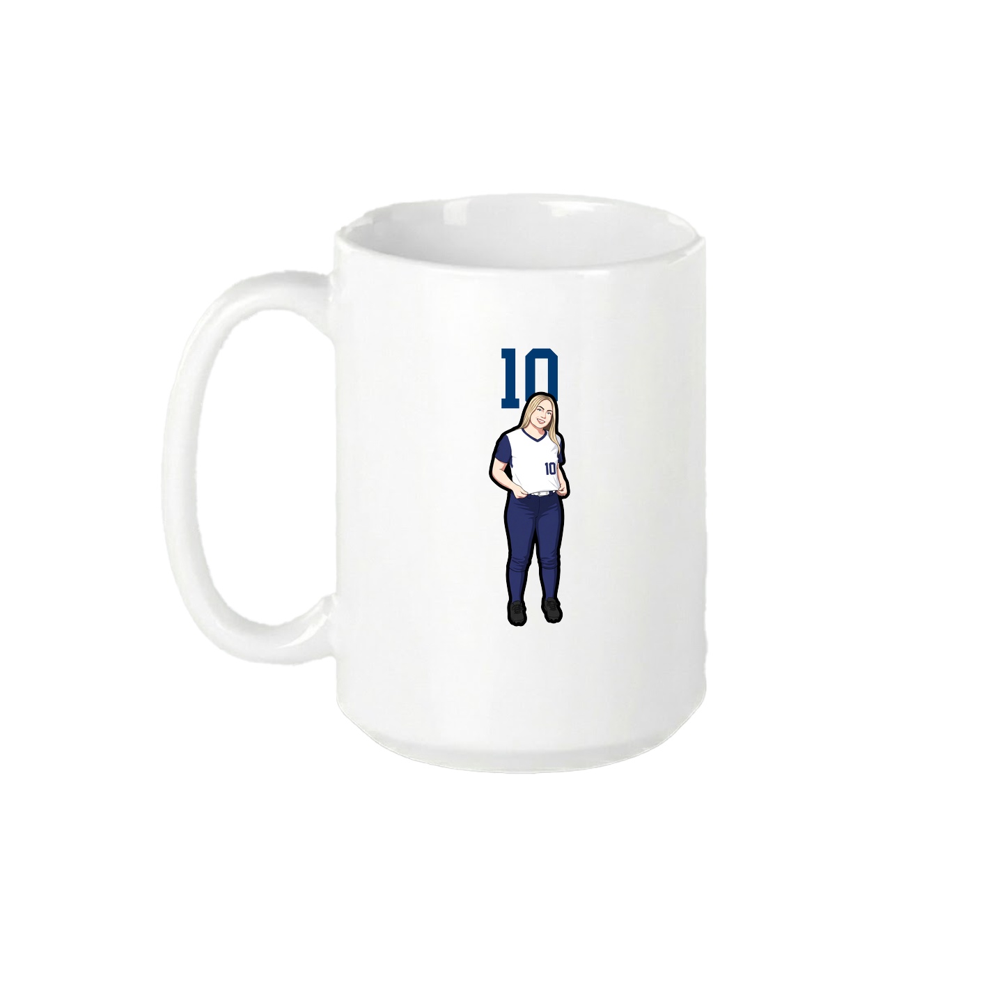 15oz Coffee Mug — Number Top in White