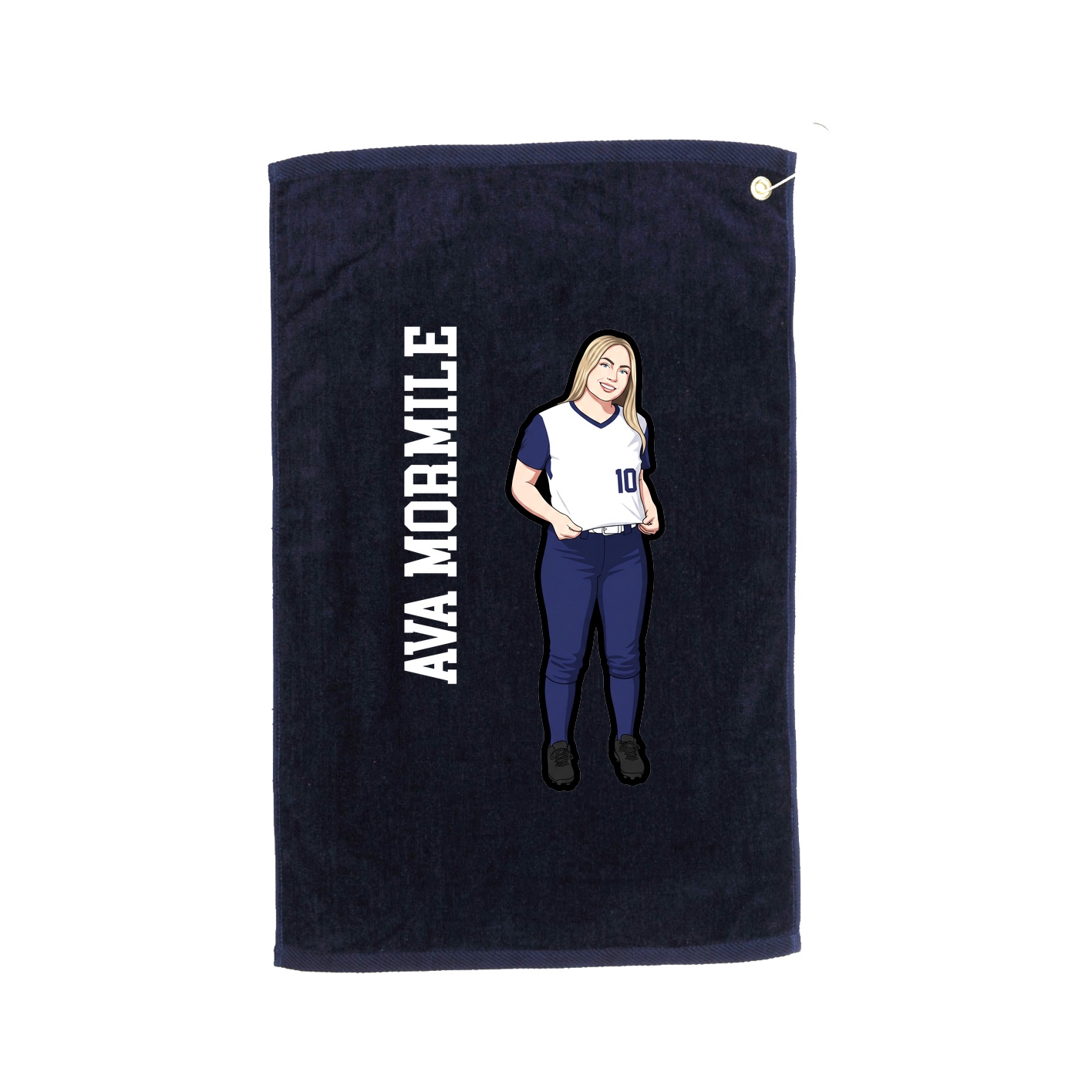 Golf Towel — Name Vertical in Navy