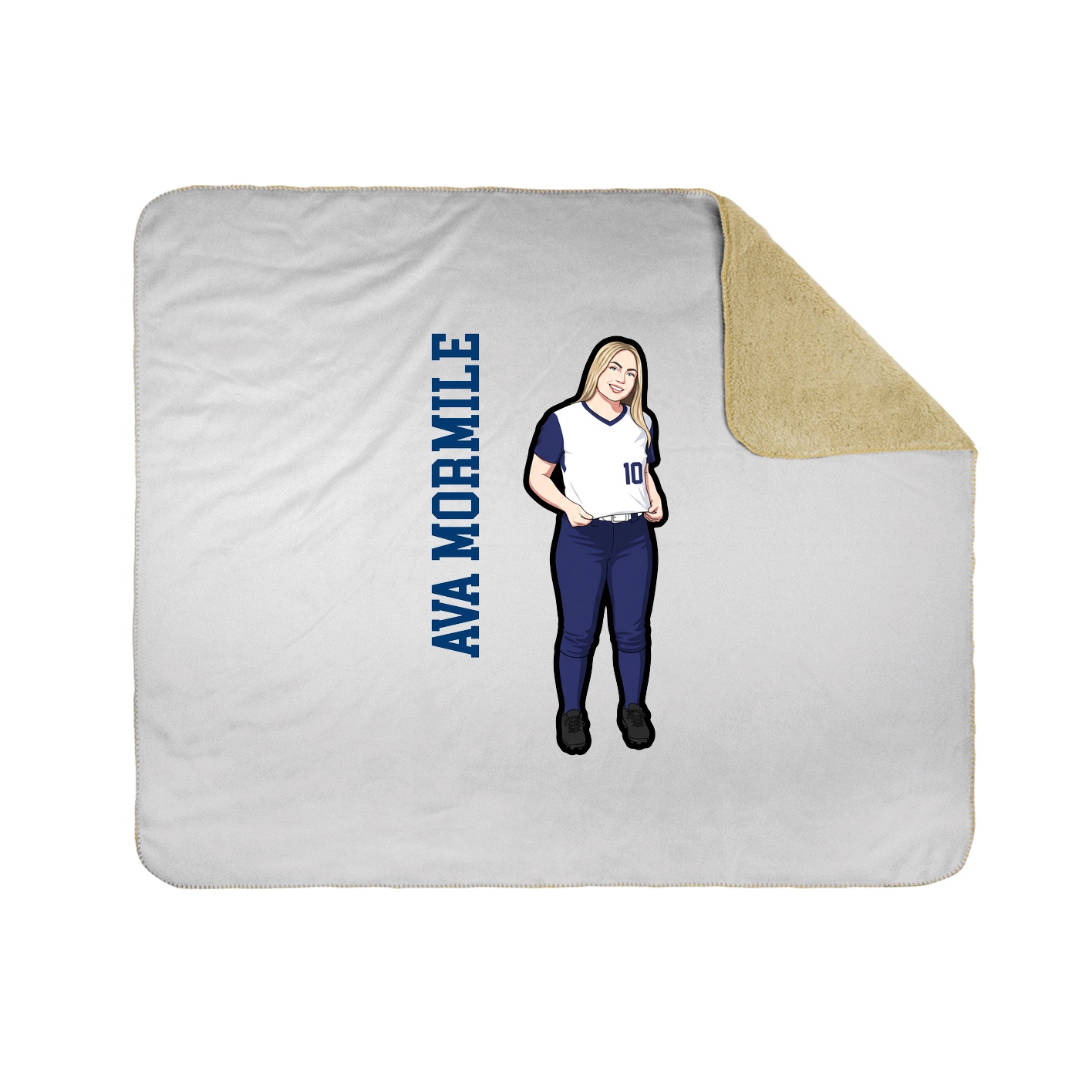 Throw Blanket — Name Vertical in White
