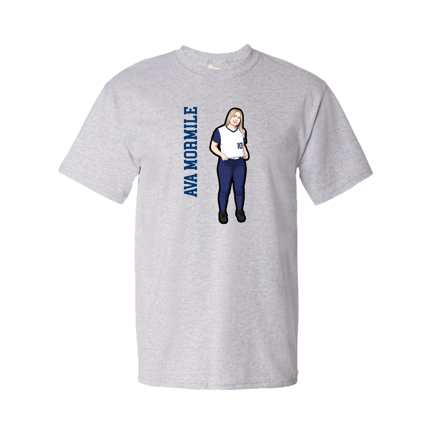 Youth Tee — Name Vertical in Grey