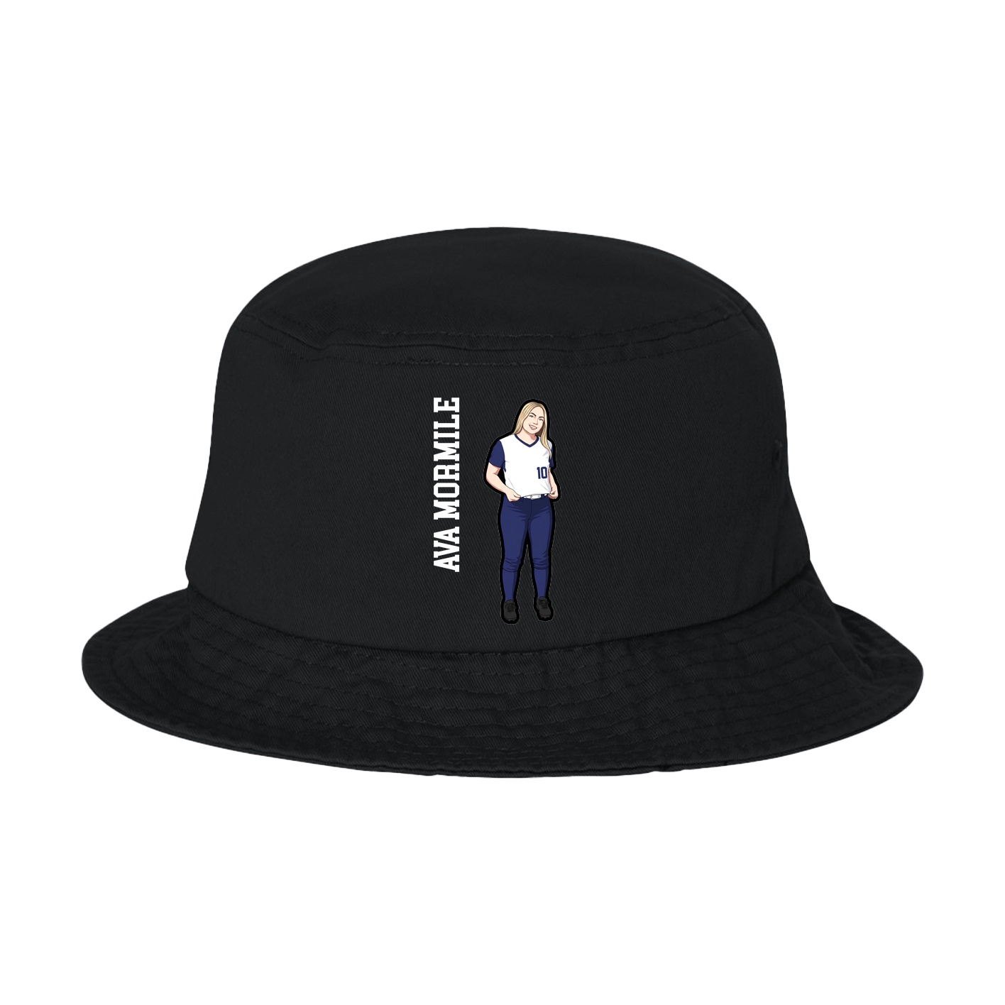 Bucket Cap — Name Vertical in Black
