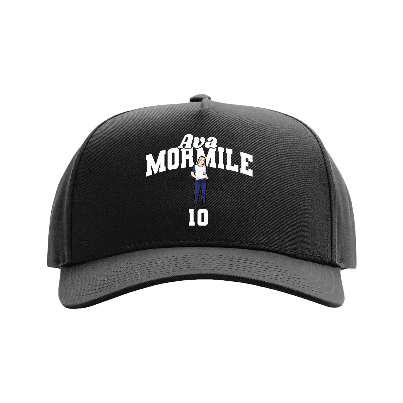 Full Fabric Five-Panel Champ Cap — Signature Arch in Black