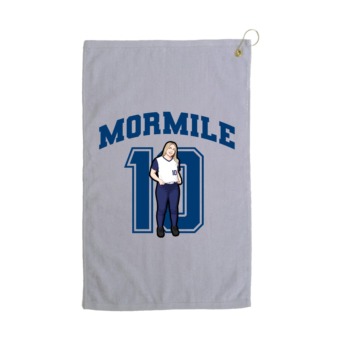 Golf Towel — Number in Grey