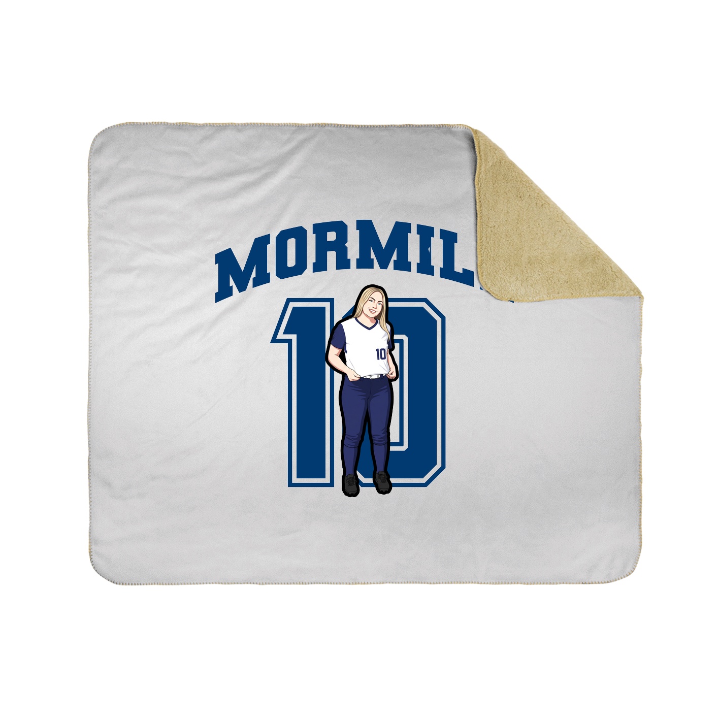 Throw Blanket — Number in White