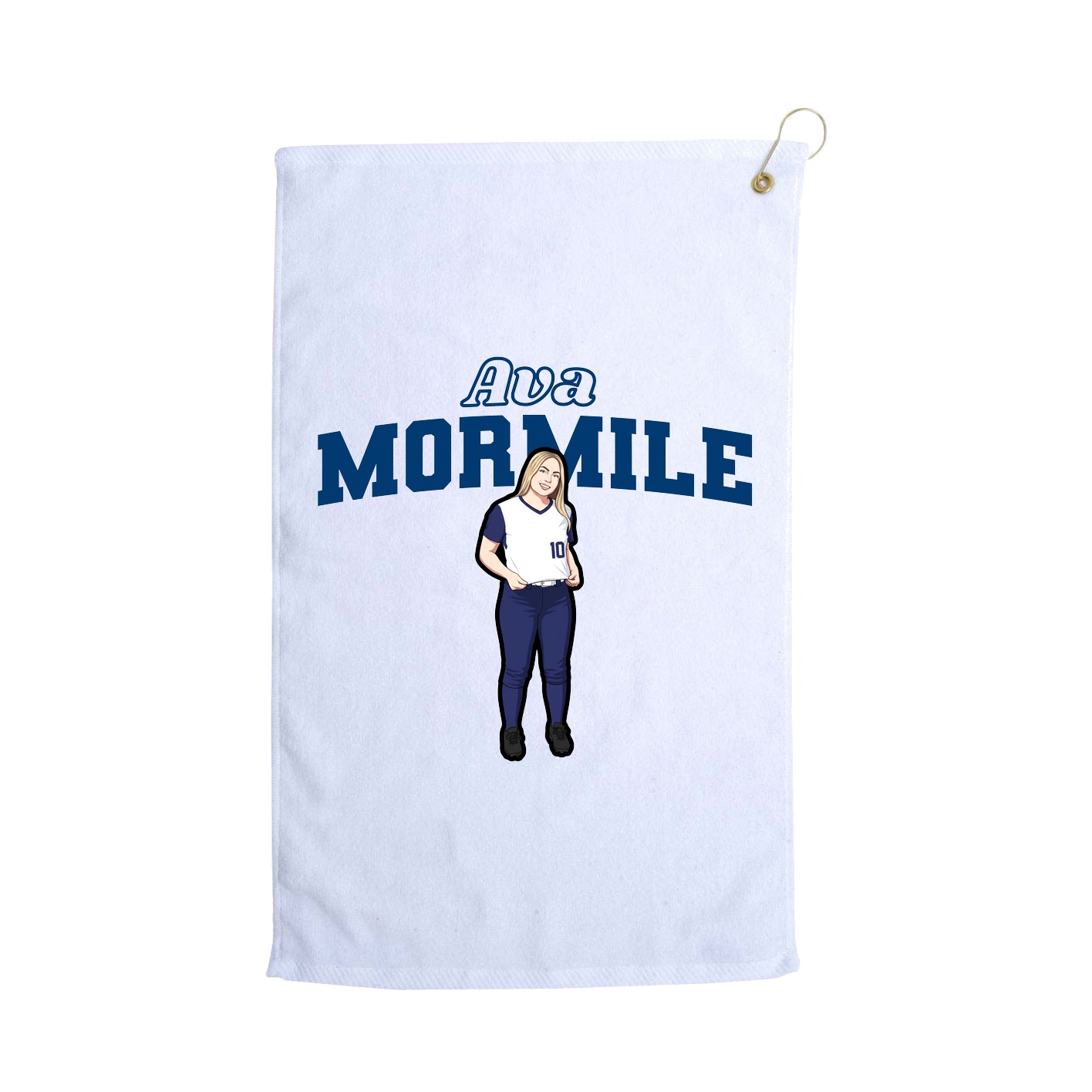 Golf Towel — Name Arch in White